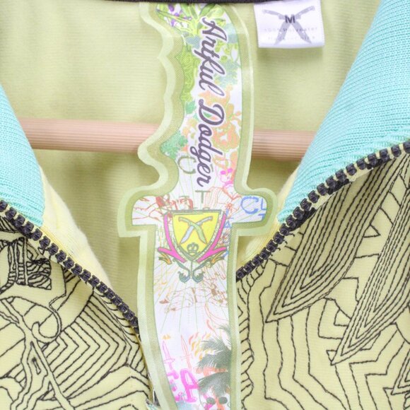 Vintage Artful Dodger Track Jacket Men Medium M Beige Full Zip Geometric Pattern - Picture 7 of 10